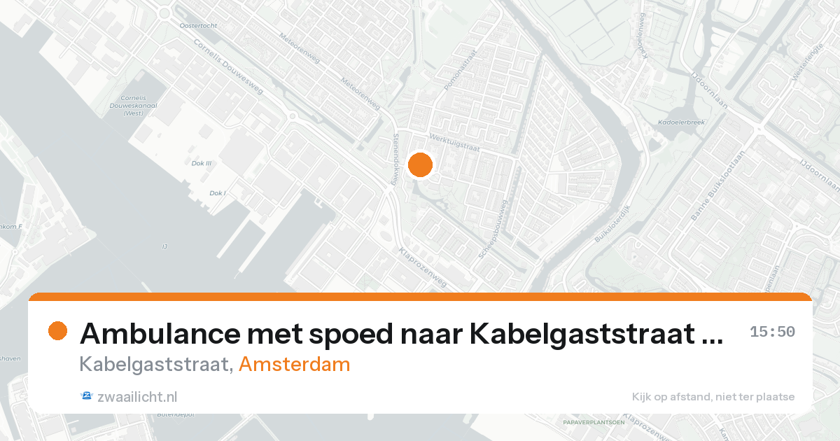 Ambulance met spoed naar Kabelgaststraat in Amsterdam — 21 aug 2026