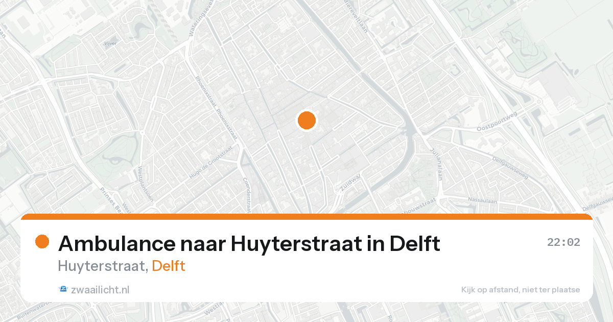 Ambulance naar Huyterstraat in Delft — 22 aug 2026