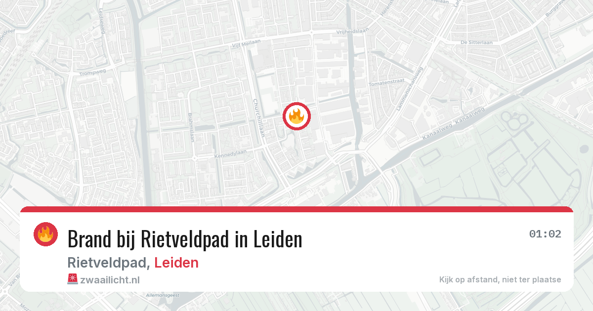 Brand bij Rietveldpad in Leiden — 7 mrt 2026