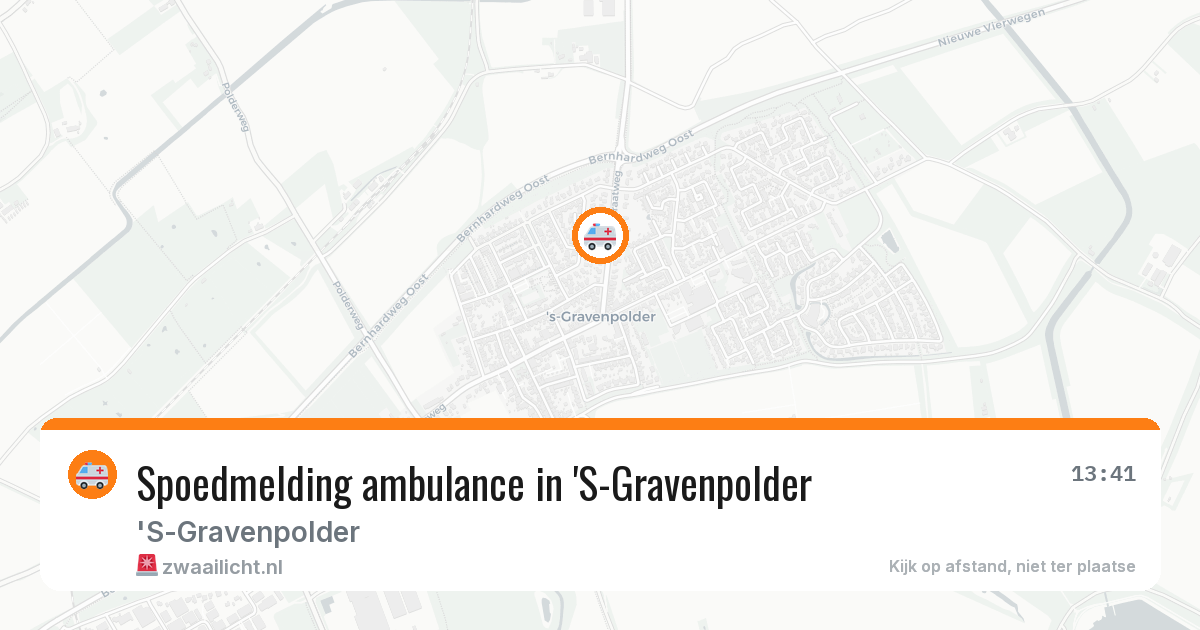 Spoedmelding ambulance in 'S-Gravenpolder — 13 jun 2026