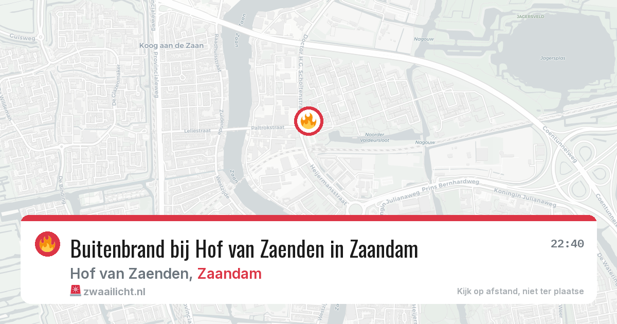 Buitenbrand bij Hof van Zaenden in Zaandam — 13 jun 2026