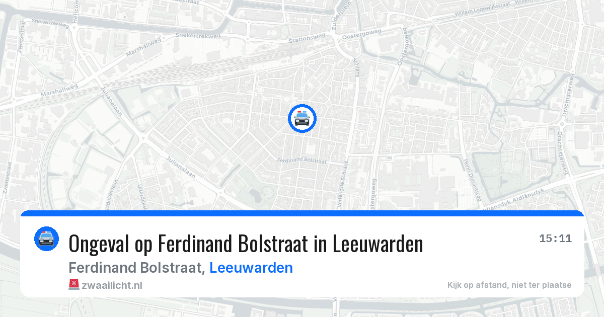 Ongeval op Ferdinand Bolstraat in Leeuwarden — 1 mei 2026