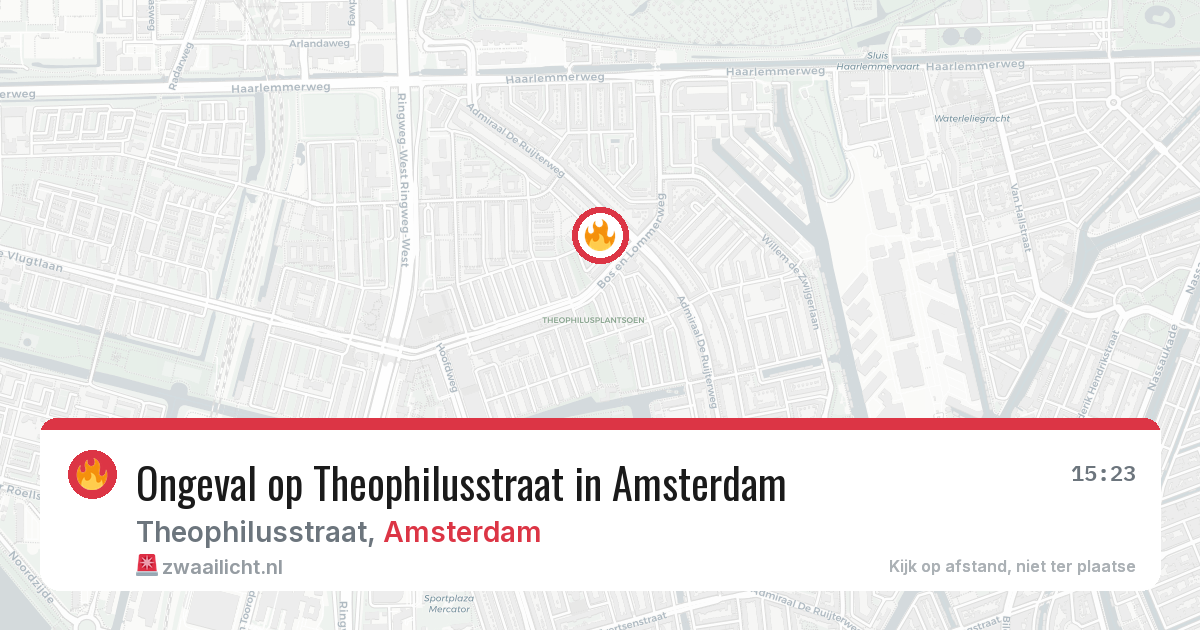 Ongeval op Theophilusstraat in Amsterdam — 24 jun 2026