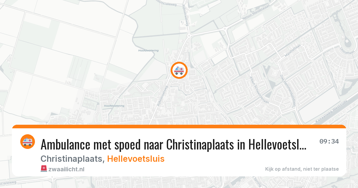 Ambulance met spoed naar Christinaplaats in Hellevoetsluis — 8 jun 2026