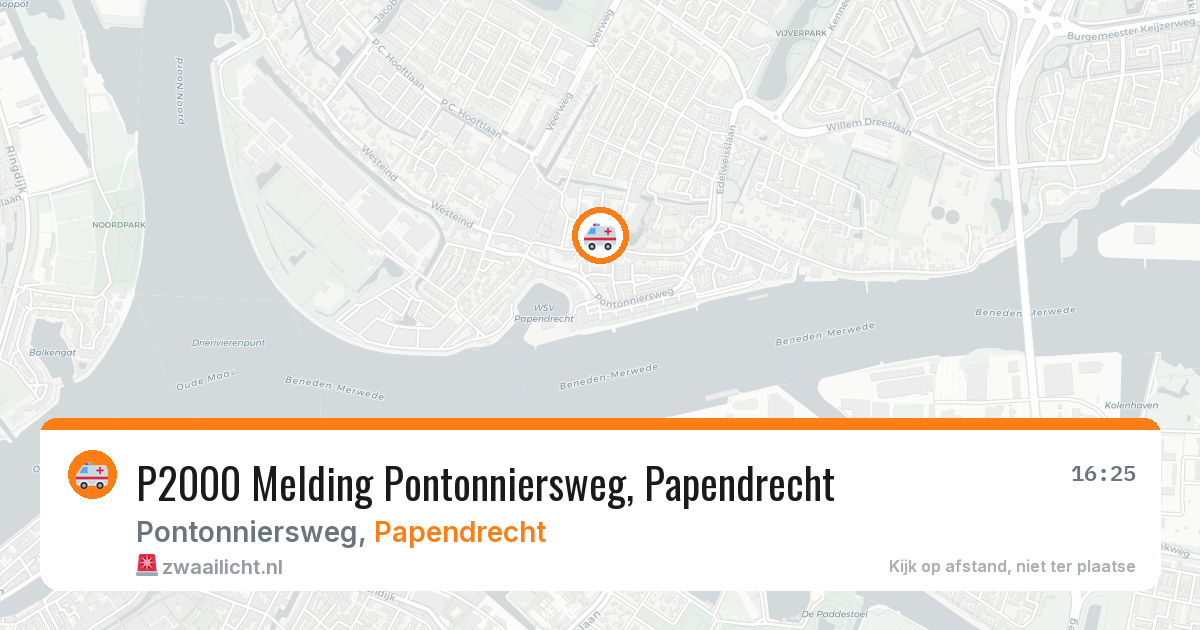P2000 Melding Pontonniersweg, Papendrecht — 28 feb 2026