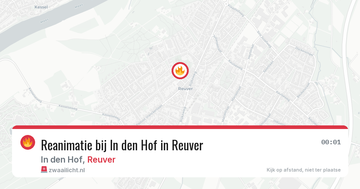 Reanimatie bij In den Hof in Reuver — 1 aug 2026