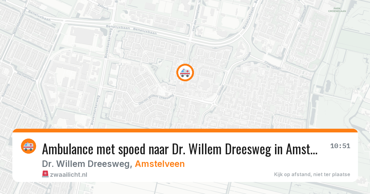 Ambulance met spoed naar Dr. Willem Dreesweg in Amstelveen — 29 mrt 2026