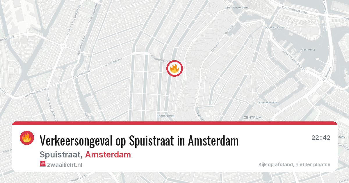 Verkeersongeval op Spuistraat in Amsterdam — 13 mrt 2026