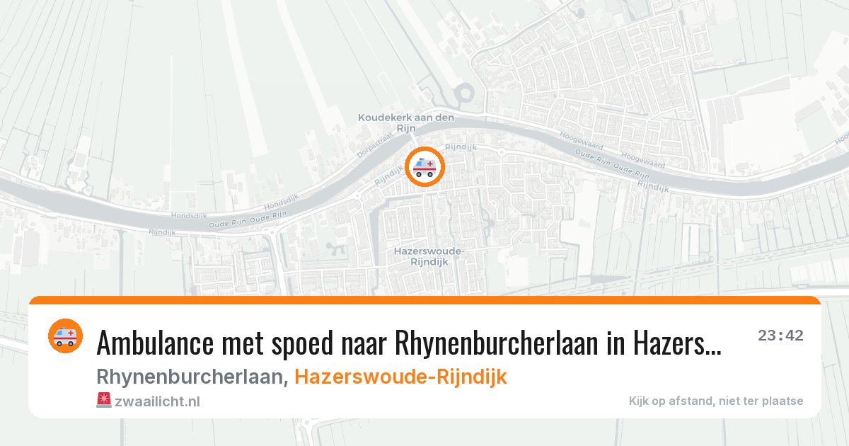 Ambulance met spoed naar Rhynenburcherlaan in Hazerswoude-Rijndijk — 6 jul 2026