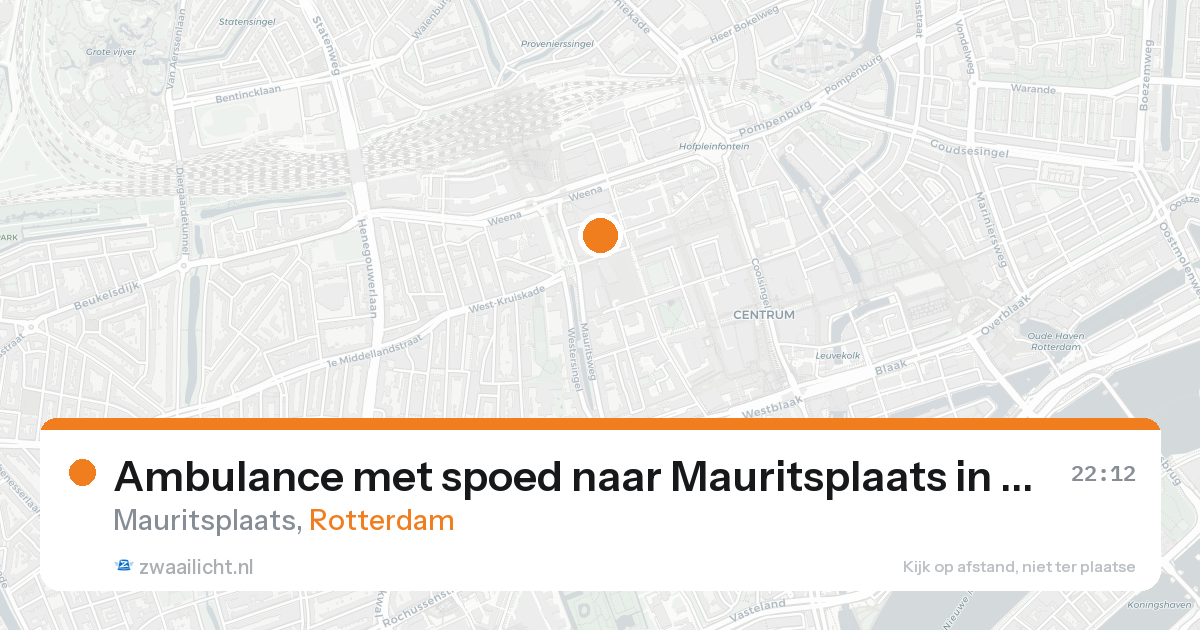 Ambulance met spoed naar Mauritsplaats in Rotterdam — 16 aug 2026