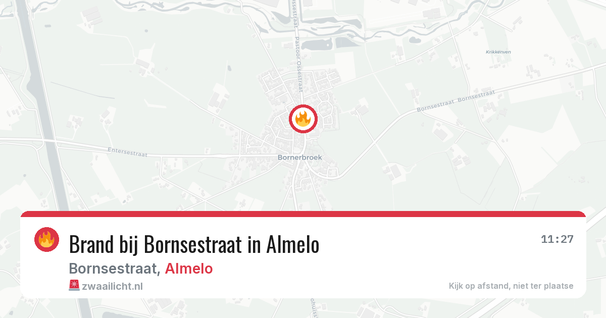 Brand bij Bornsestraat in Almelo — 9 aug 2026