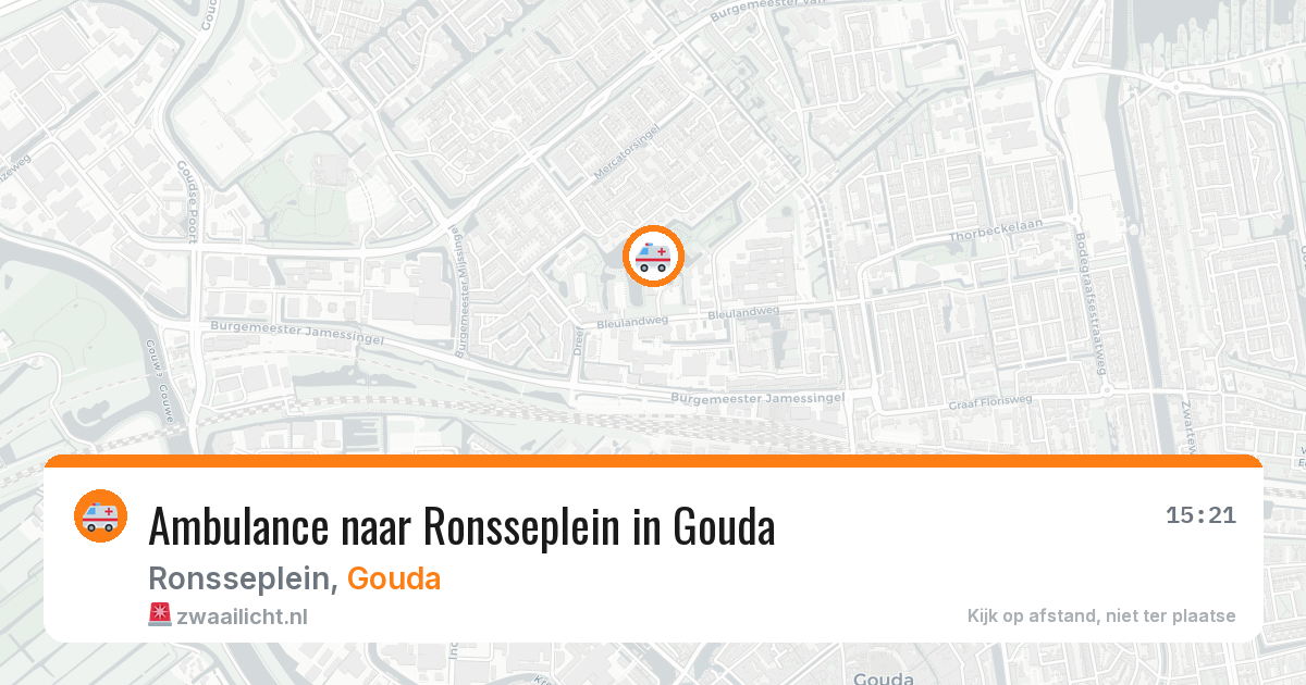 Ambulance naar Ronsseplein in Gouda — 6 mei 2026