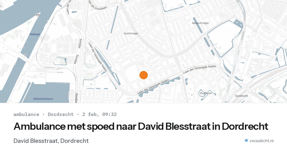 Ambulance met spoed naar David Blesstraat in Dordrecht — 2 feb 2026