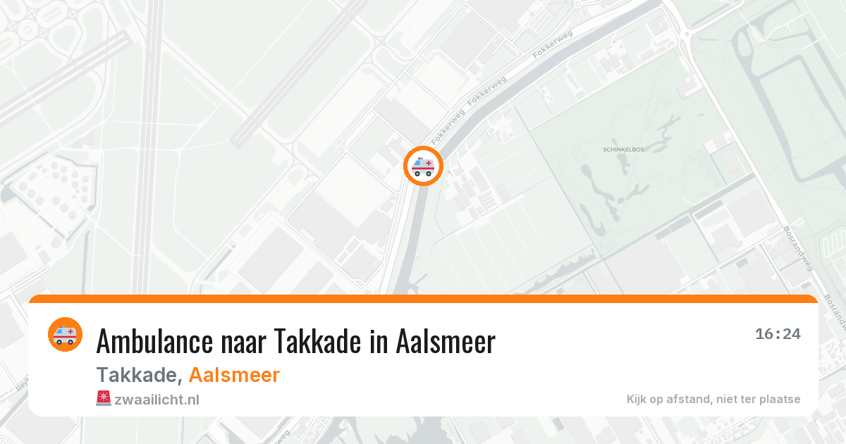 Ambulance naar Takkade in Aalsmeer — 13 aug 2026