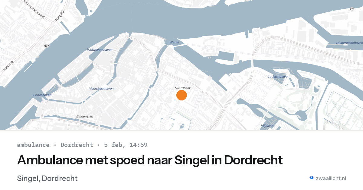 Ambulance met spoed naar Singel in Dordrecht — 5 feb 2026