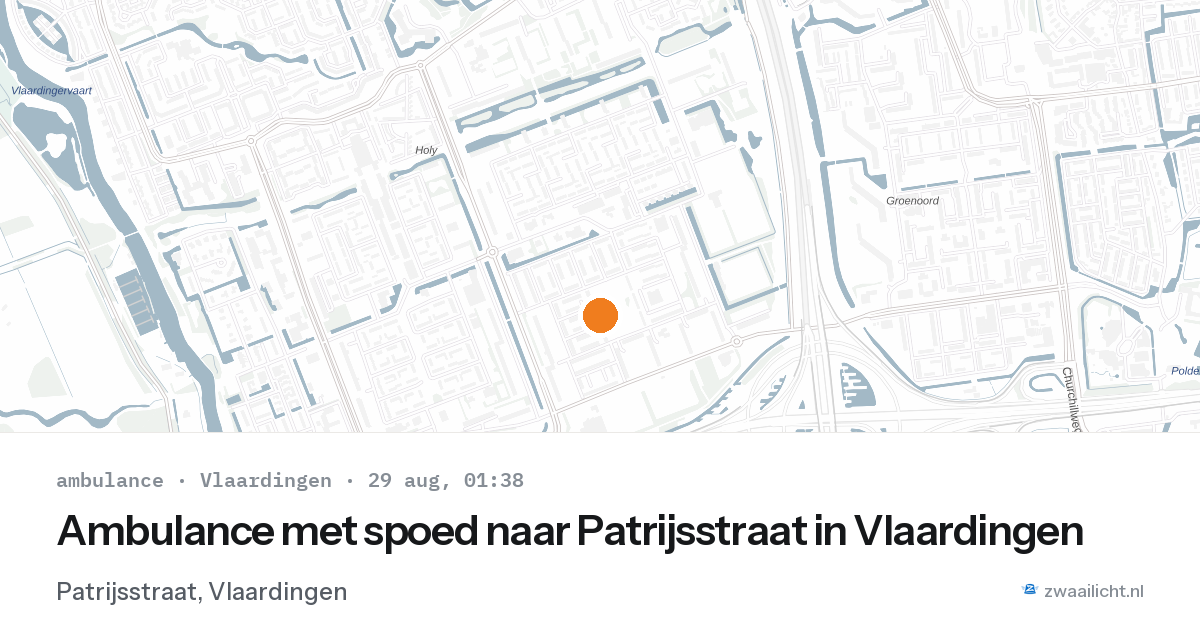 Ambulance met spoed naar Patrijsstraat in Vlaardingen — 28 aug 2026