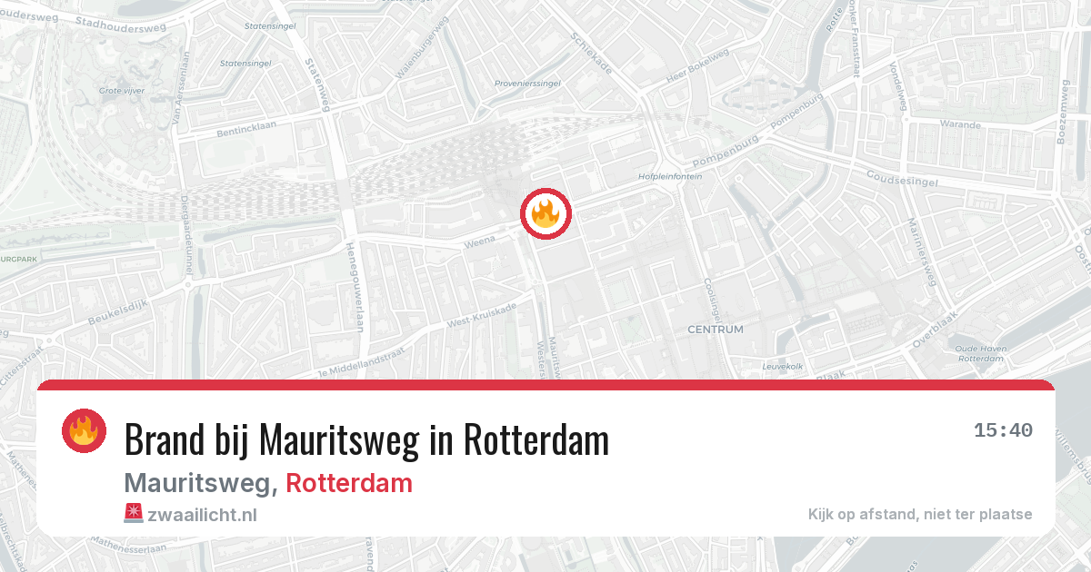 Brand bij Mauritsweg in Rotterdam — 14 mei 2026