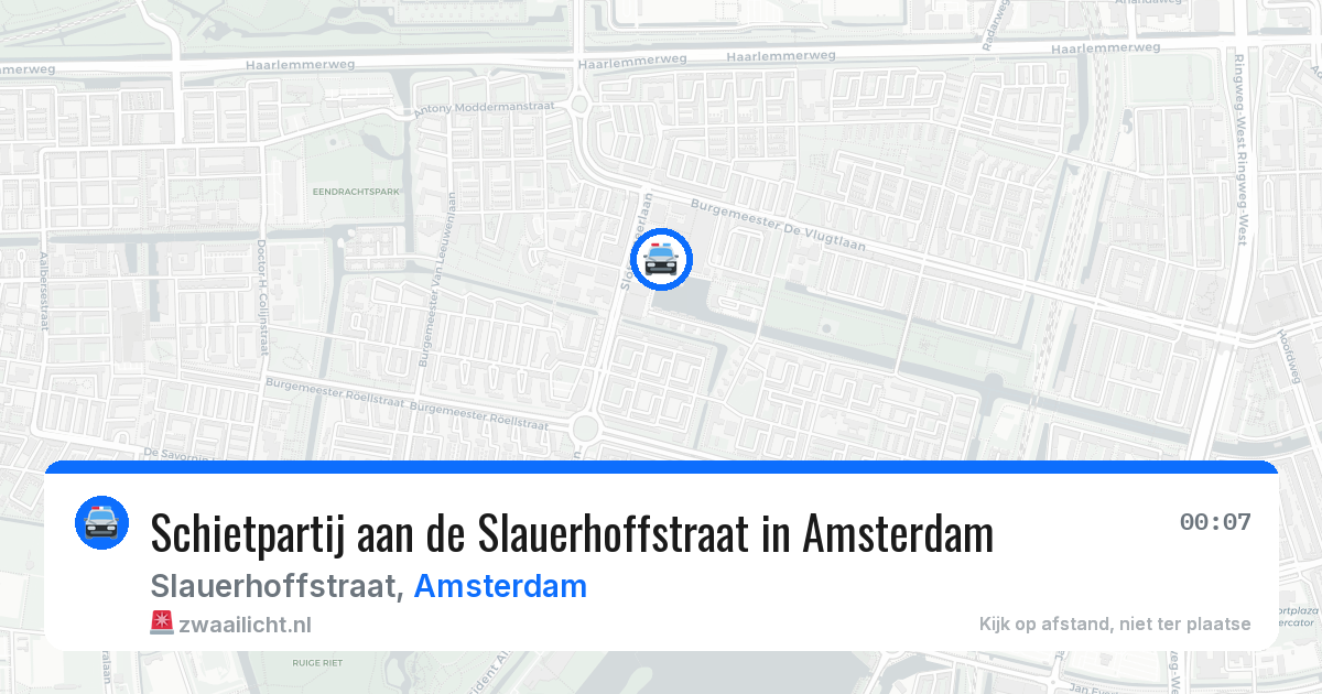Schietpartij aan de Slauerhoffstraat in Amsterdam — 8 jul 2026