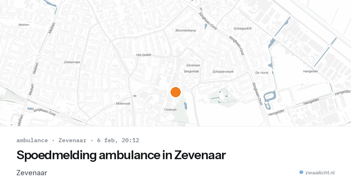 Spoedmelding ambulance in Zevenaar — 6 feb 2026