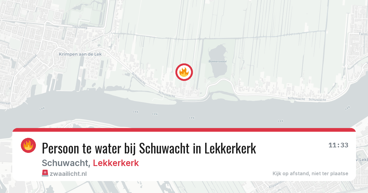 Persoon te water bij Schuwacht in Lekkerkerk — 1 jun 2026