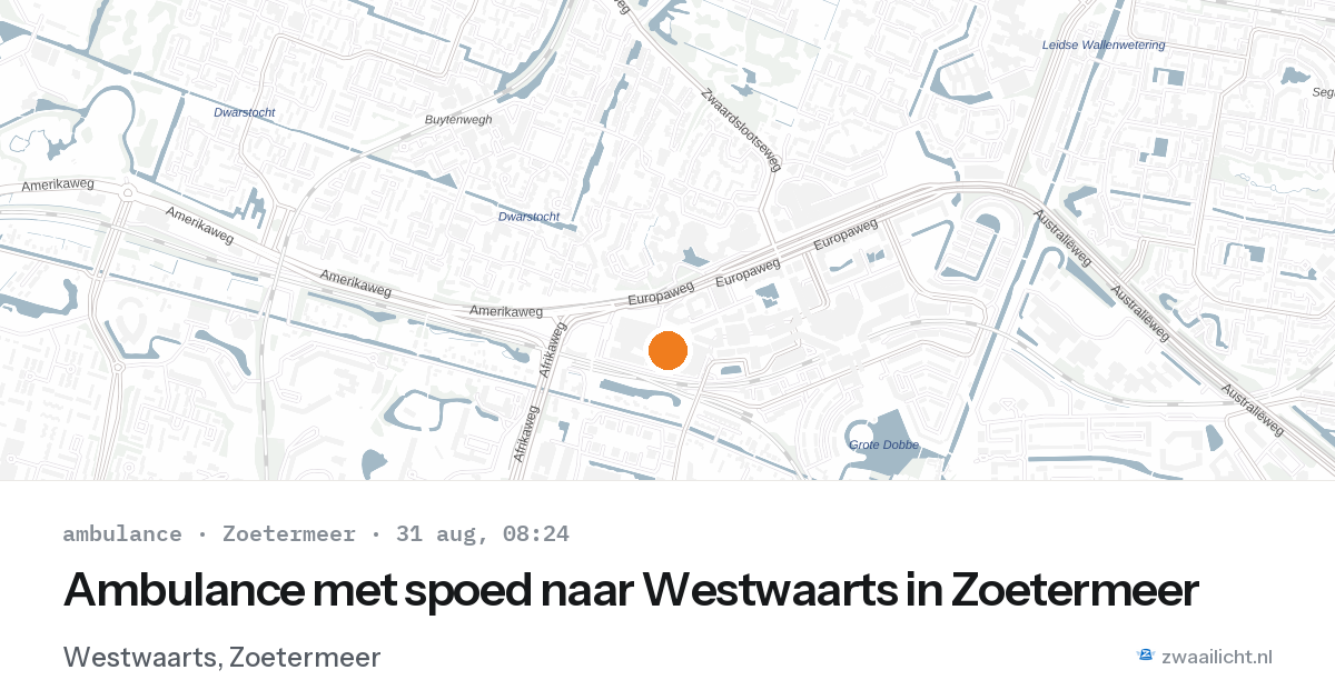 Ambulance met spoed naar Westwaarts in Zoetermeer — 31 aug 2026