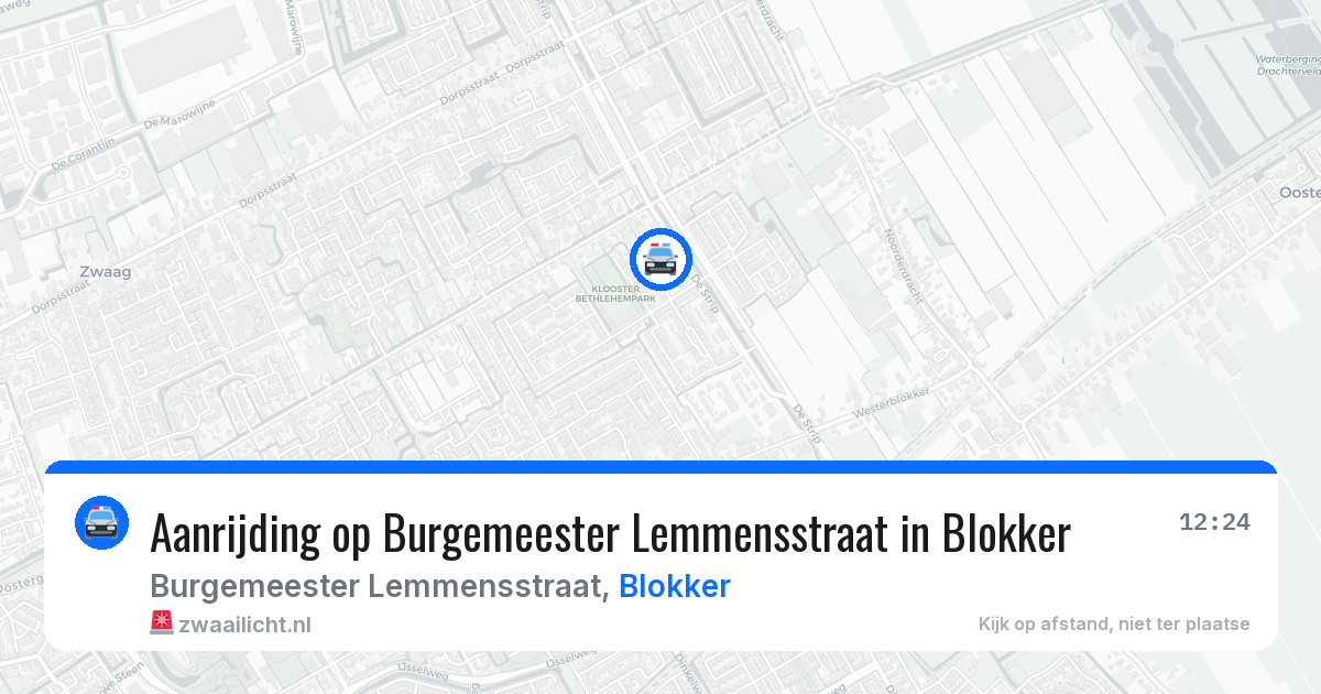 Aanrijding op Burgemeester Lemmensstraat in Blokker — 10 jun 2026