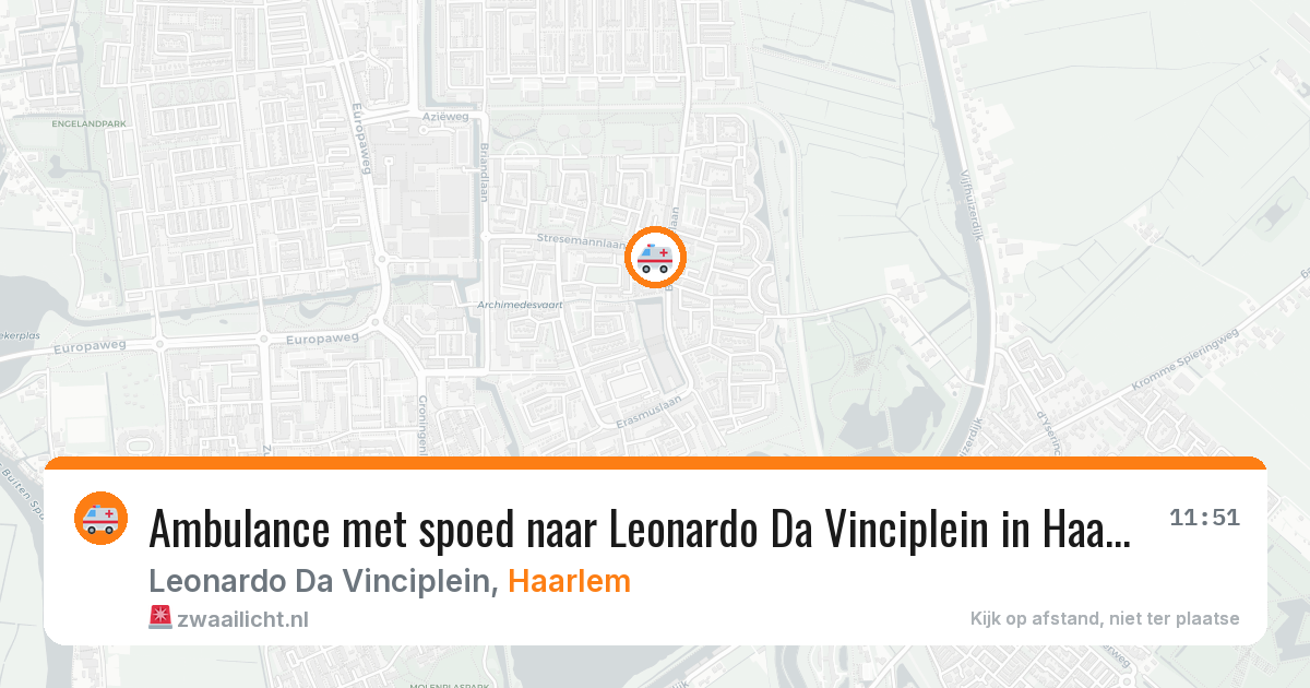 Ambulance met spoed naar Leonardo Da Vinciplein in Haarlem — 6 jun 2026