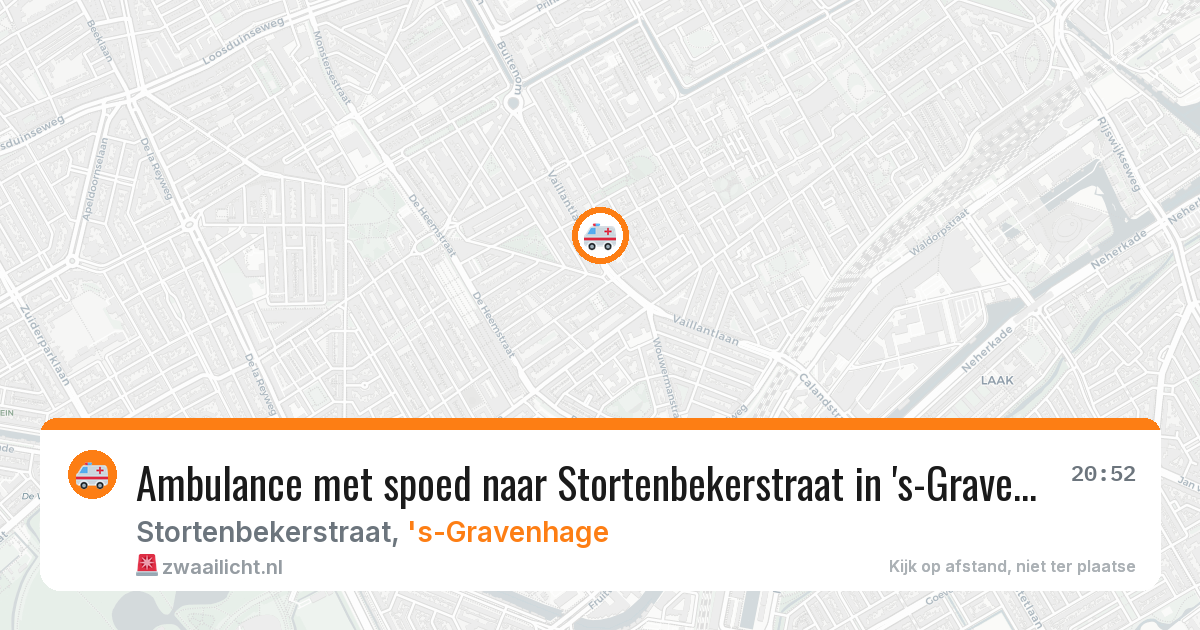 Ambulance met spoed naar Stortenbekerstraat in 's-Gravenhage — 15 jun 2026