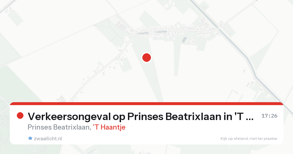 Verkeersongeval op Prinses Beatrixlaan in 'T Haantje — 20 aug 2026