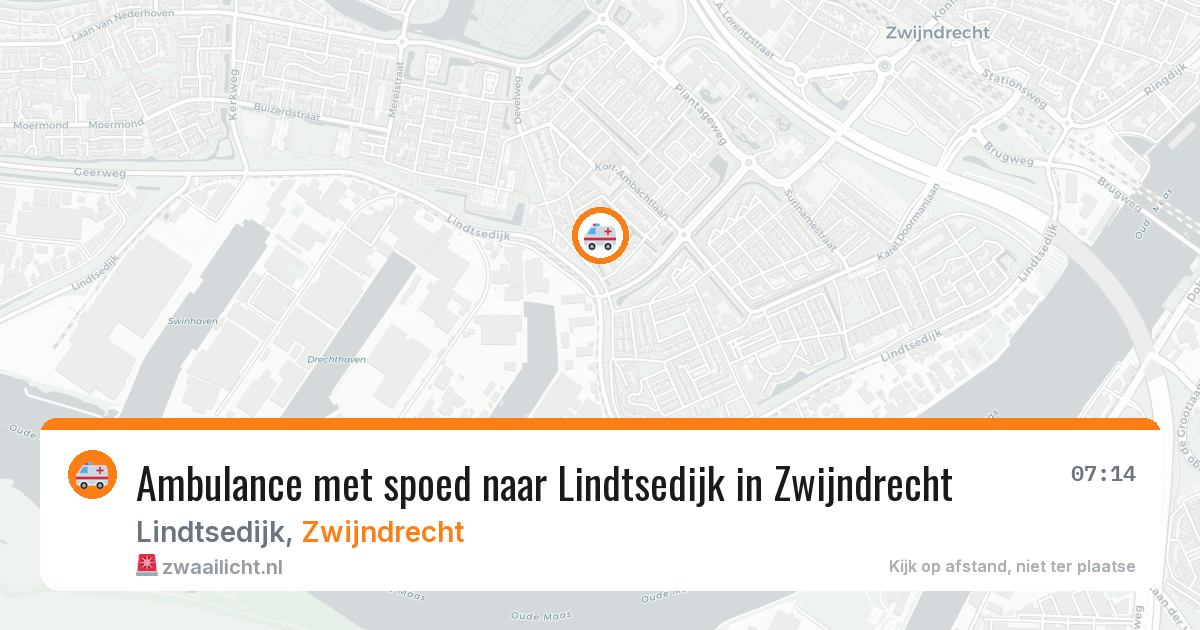 Ambulance met spoed naar Lindtsedijk in Zwijndrecht — 19 mrt 2026