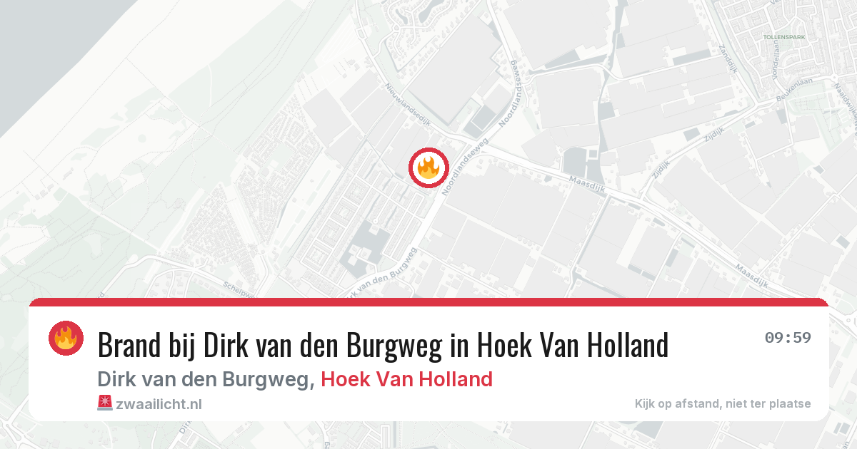 Brand bij Dirk van den Burgweg in Hoek Van Holland — 2 aug 2026