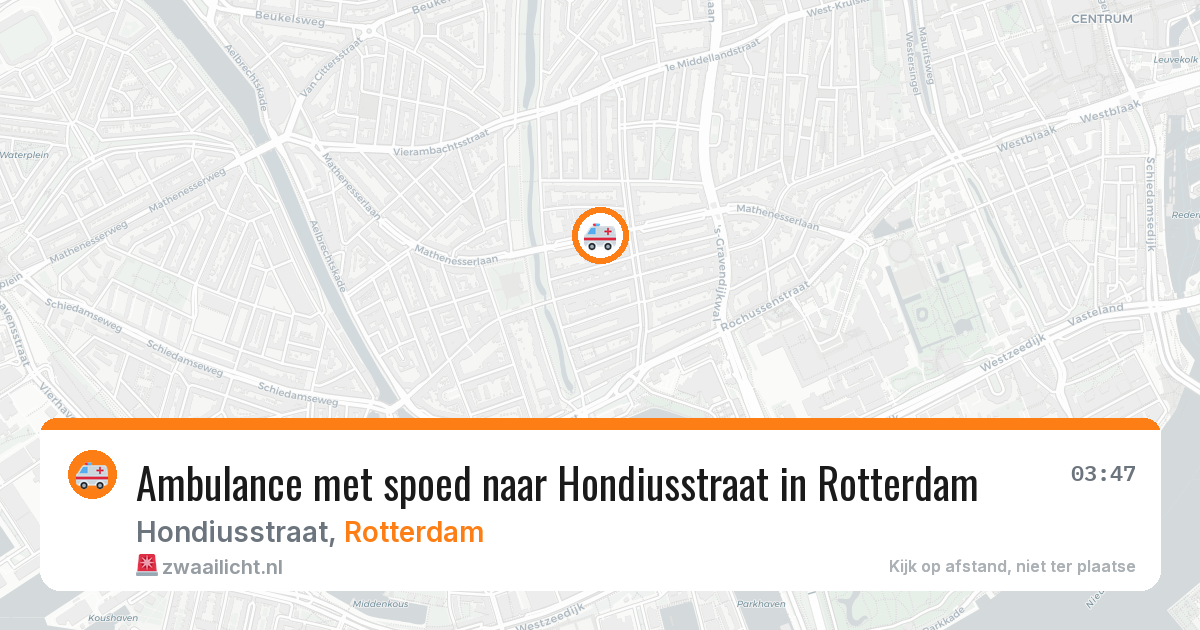 Ambulance met spoed naar Hondiusstraat in Rotterdam — 3 jun 2026