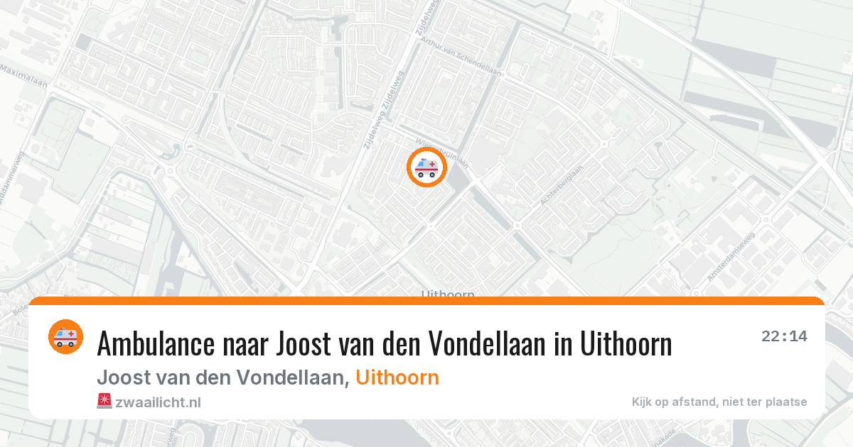 Ambulance naar Joost van den Vondellaan in Uithoorn — 22 mei 2026
