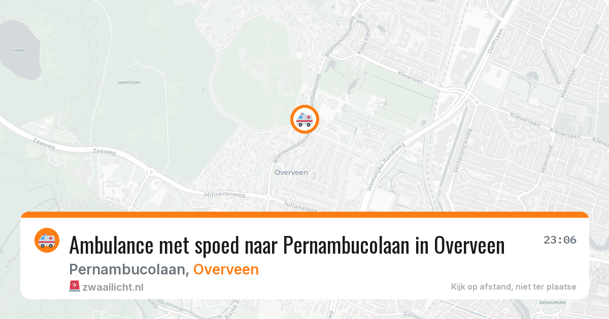 Ambulance met spoed naar Pernambucolaan in Overveen — 26 jun 2026