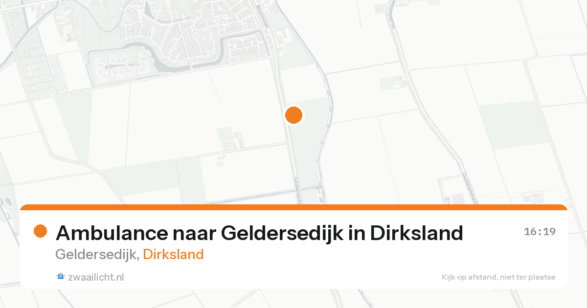 Ambulance naar Geldersedijk in Dirksland — 18 aug 2026
