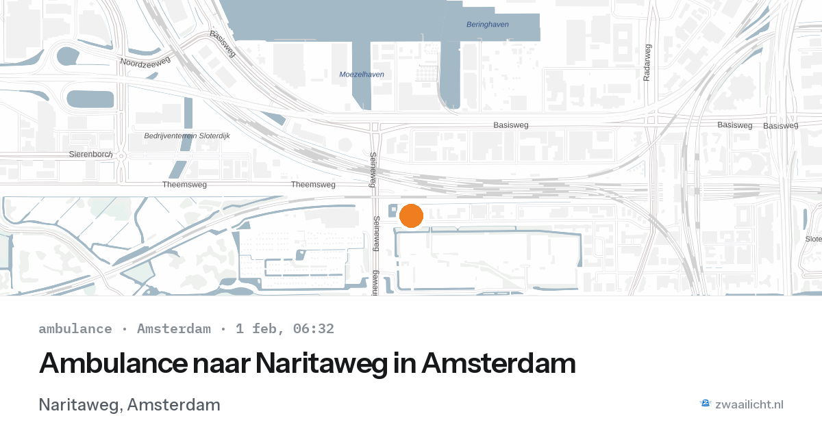 Ambulance naar Naritaweg in Amsterdam — 1 feb 2026