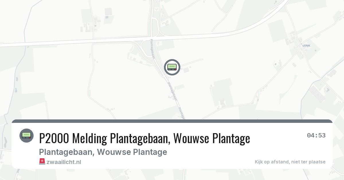 P2000 Melding Plantagebaan, Wouwse Plantage — 2 mei 2026