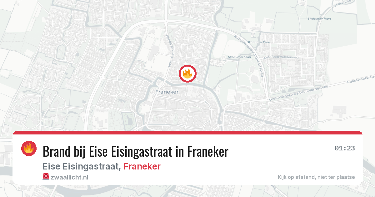 Brand bij Eise Eisingastraat in Franeker — 18 jun 2026