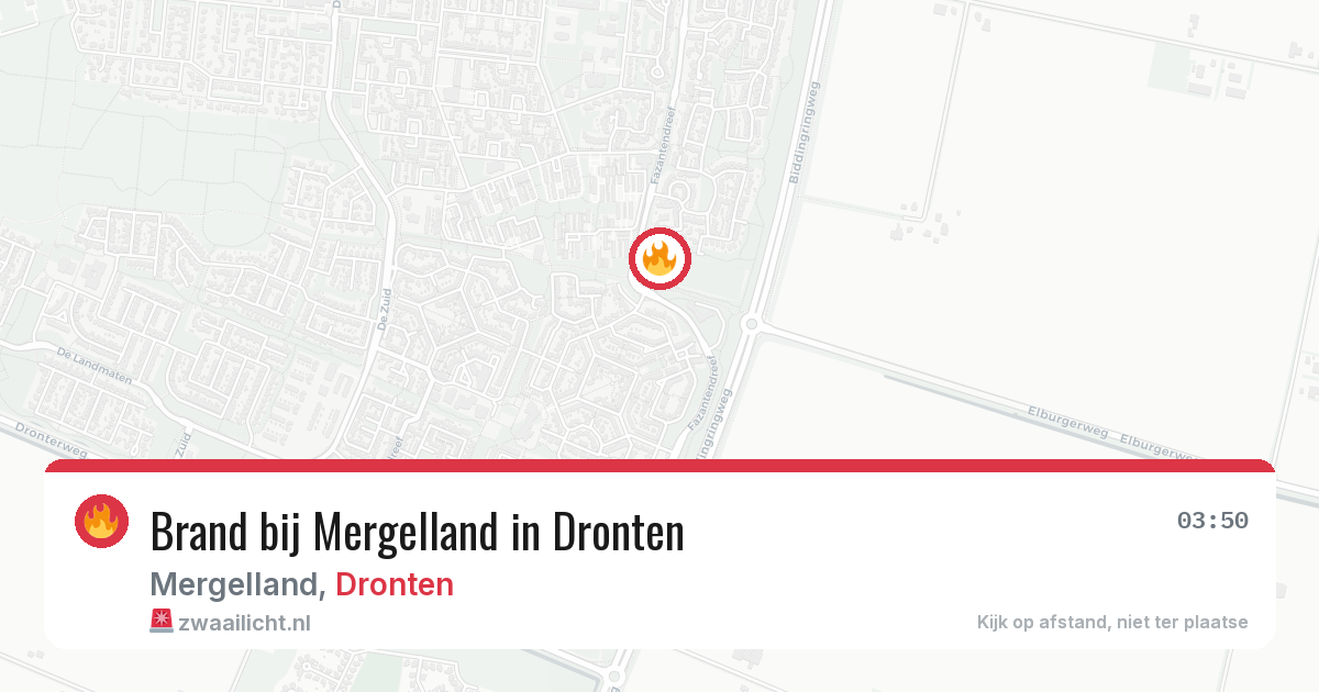 Brand bij Mergelland in Dronten — 13 jun 2026
