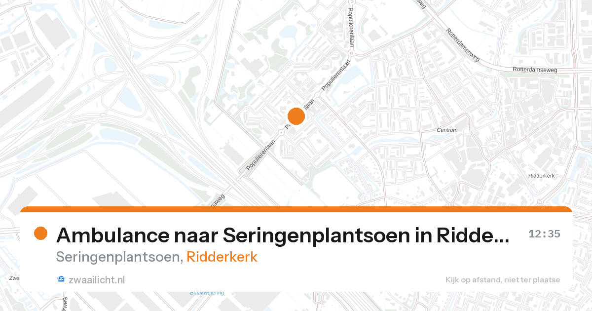Ambulance naar Seringenplantsoen in Ridderkerk — 27 aug 2026