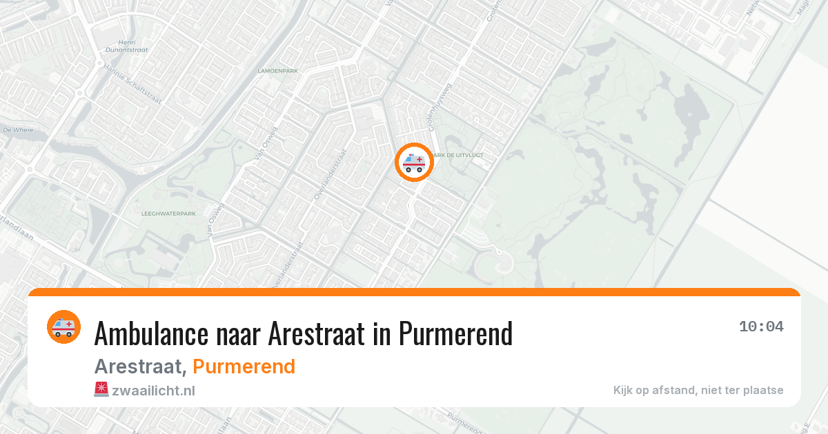 Ambulance naar Arestraat in Purmerend — 22 mrt 2026