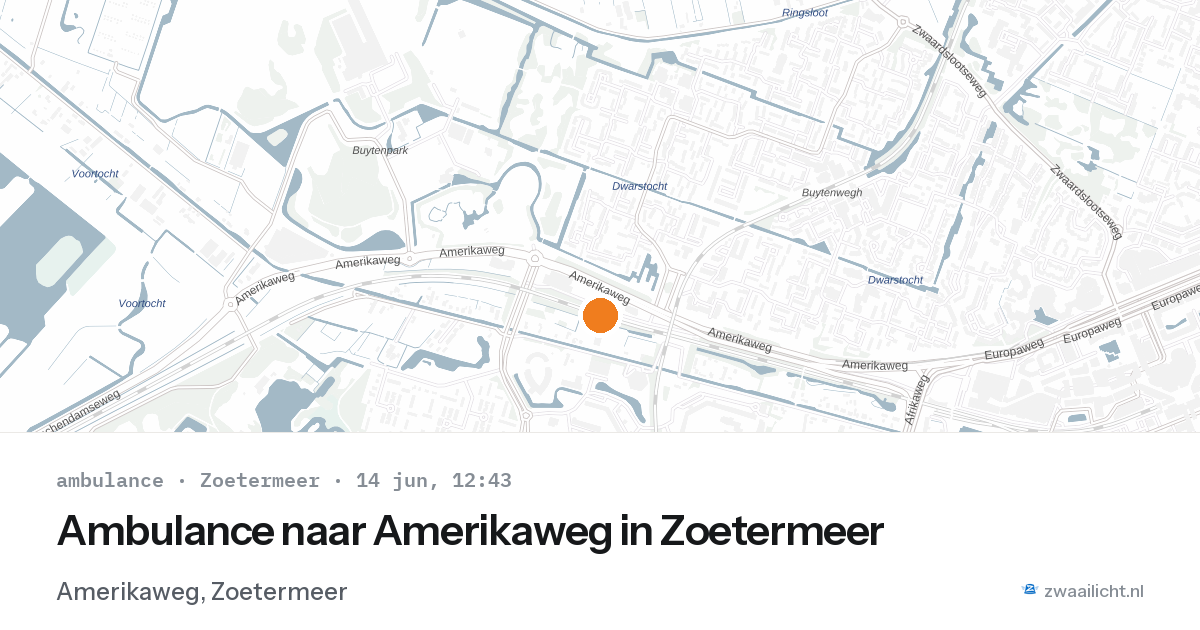 Ambulance naar Amerikaweg in Zoetermeer — 14 jun 2026