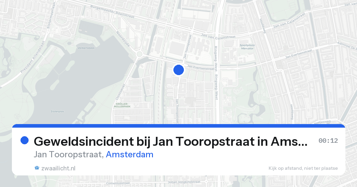 Geweldsincident bij Jan Tooropstraat in Amsterdam — 17 aug 2026