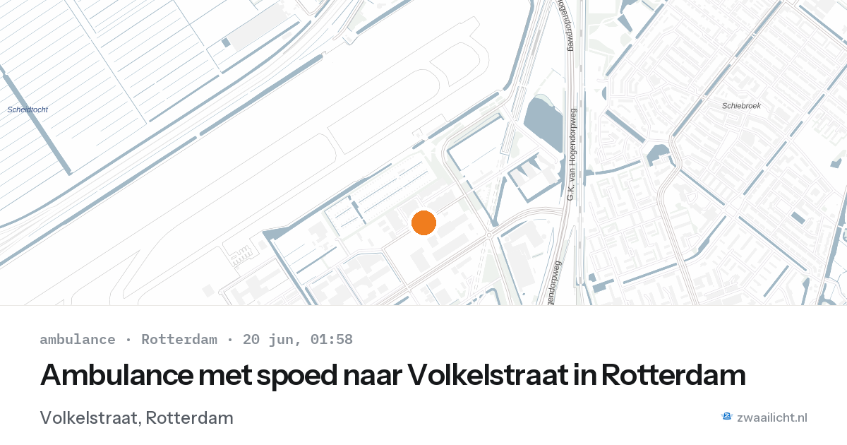Ambulance met spoed naar Volkelstraat in Rotterdam — 19 jun 2026