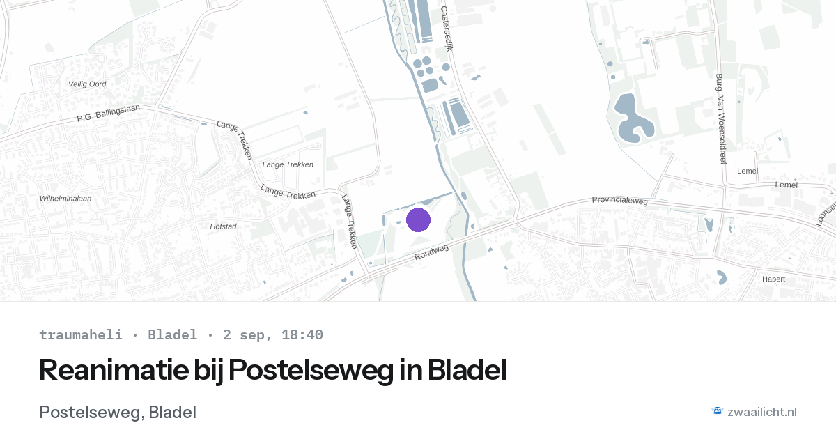 Reanimatie bij Postelseweg in Bladel — 2 sep 2026