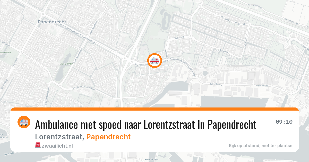 Ambulance met spoed naar Lorentzstraat in Papendrecht — 26 jun 2026