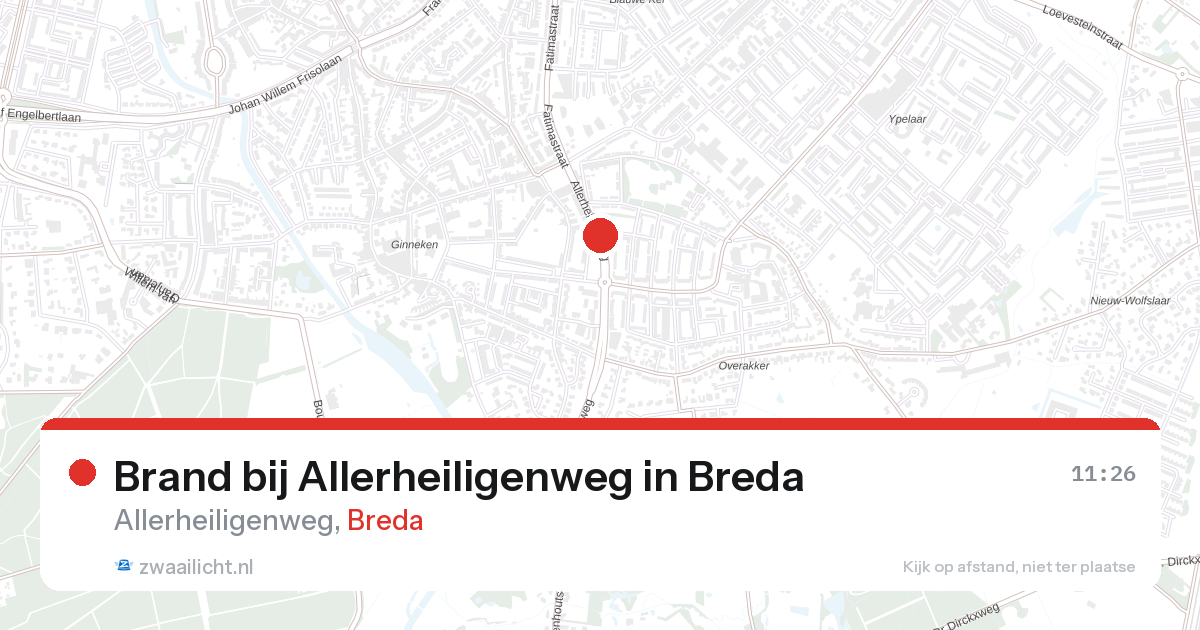 Brand bij Allerheiligenweg in Breda — 27 aug 2026