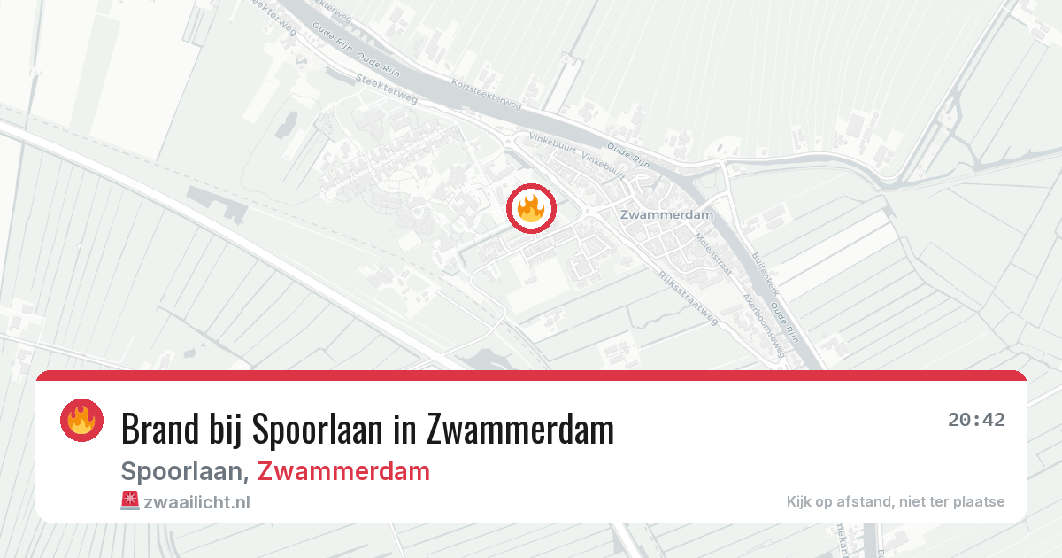 Brand bij Spoorlaan in Zwammerdam — 2 aug 2026