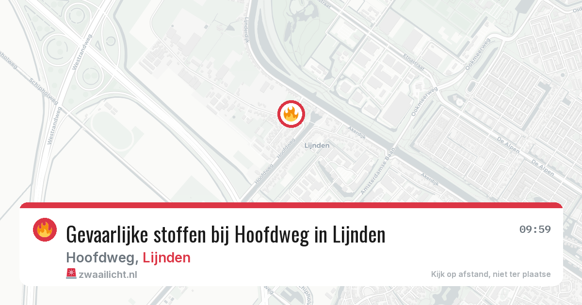Gevaarlijke stoffen bij Hoofdweg in Lijnden — 29 jul 2026