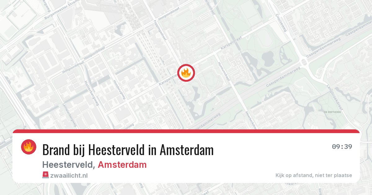 Brand bij Heesterveld in Amsterdam — 1 jul 2026